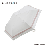 折りたたみ傘 晴雨兼用 LINEDROPS 手開き式 50cm バイカラー グログランテープ UVカット率99%以上 遮光率99%以上  遮熱効果 はっ水加工 57474 57475 57476 57477