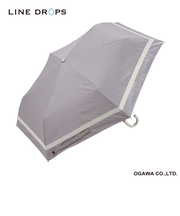 折りたたみ傘 晴雨兼用 LINEDROPS 手開き式 50cm バイカラー グログランテープ UVカット率99%以上 遮光率99%以上  遮熱効果 はっ水加工 57474 57475 57476 57477