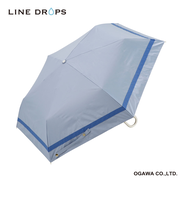 折りたたみ傘 晴雨兼用 LINEDROPS 手開き式 50cm バイカラー グログランテープ UVカット率99%以上 遮光率99%以上  遮熱効果 はっ水加工 57474 57475 57476 57477