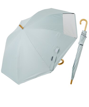 キッズ日傘 長傘 晴雨兼用 LINEDROPS 55cm ジャンプ式 UVカット率＆遮光率99.9％以上 遮熱効果 はっ水加工 尖っていないT型露先 反射テープ 透明窓つき 8本骨 通学 合板手元 ニュアンスカラー ネームタグ 54789 54790 54791 54792