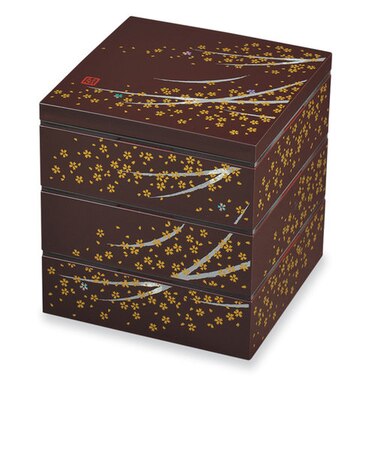 【当商品送料無料】重箱 三段 通販 桜 3段 お重 6寸 ランチボックス ファミリーサイズ お重箱 おせち お花見 行楽 ピクニック 和モダン