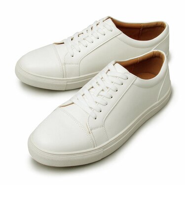 【当商品送料無料】スニーカー メンズ 白 通販 黒 ホワイト ブラック ローカット レースアップ シンプル フェイクレザー PUレザー カジュアル