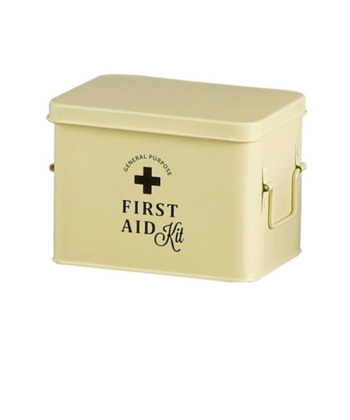 【当商品送料無料】救急箱 おしゃれ 通販 かわいい 薬箱 クスリ箱 小 スチール 収納ボックス フタ付き 蓋つき 蓋付き 内皿付き 2段 仕切り付き