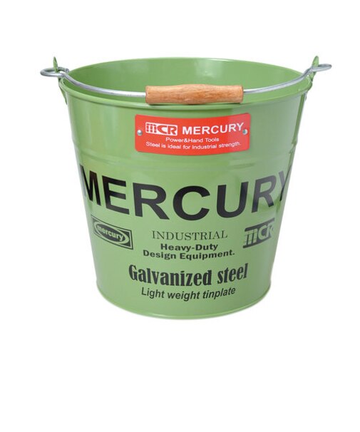 【当商品送料無料】マーキュリー バケツ 通販 おしゃれ ブリキ ガーデニング レギュラー シンプル MERCURY 男前 ゴミ箱 ダストボックス
