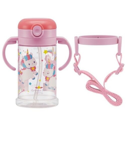 【当商品送料無料】ストロー 水筒 子供 定番 両手 持ち手付き ストローボトル ストローマグ キャラクター かわいい プーさん ディズニー ミッキー