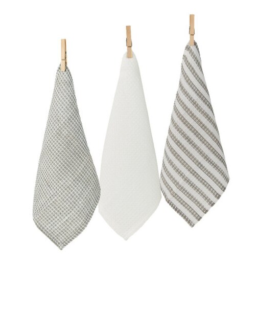 【当商品送料無料】ふきん 食器 通販 ディッシュクロス おしゃれ シンプル かわいい 綿 コットン 3枚セット チェック ボーダー 食器拭き