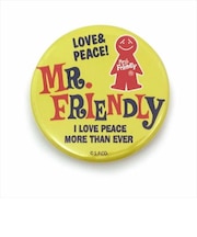 【当商品送料無料】ミスターフレンドリー Mr.Friendly バッジ 通販 ミスターフレンドリーカフェ カンバッジ キャンバスバッグ