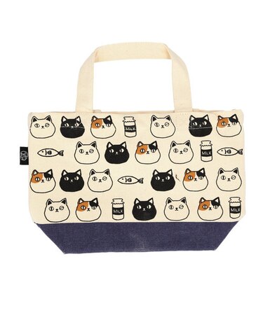 【当商品送料無料】ミニトートバッグ キャンバス 通販 猫 猫3兄弟 小さめ ミニ 小 かわいい 布 レディース ランチバッグ 猫三兄弟 ネコ ねこ