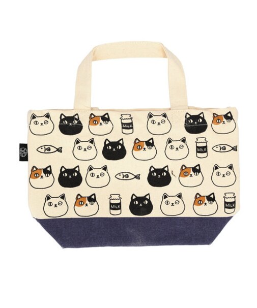 【当商品送料無料】ミニトートバッグ キャンバス 通販 猫 猫3兄弟 小さめ ミニ 小 かわいい 布 レディース ランチバッグ 猫三兄弟 ネコ ねこ