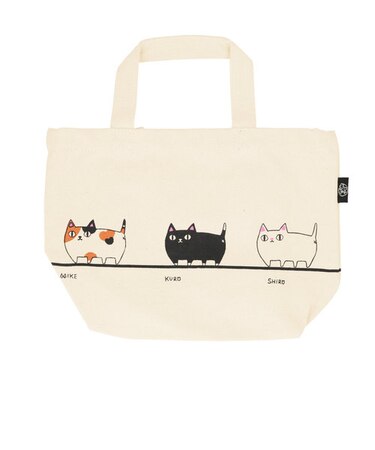 【当商品送料無料】ミニトートバッグ キャンバス 通販 猫 猫3兄弟 小さめ ミニ 小 かわいい 布 レディース ランチバッグ 猫三兄弟 ネコ ねこ