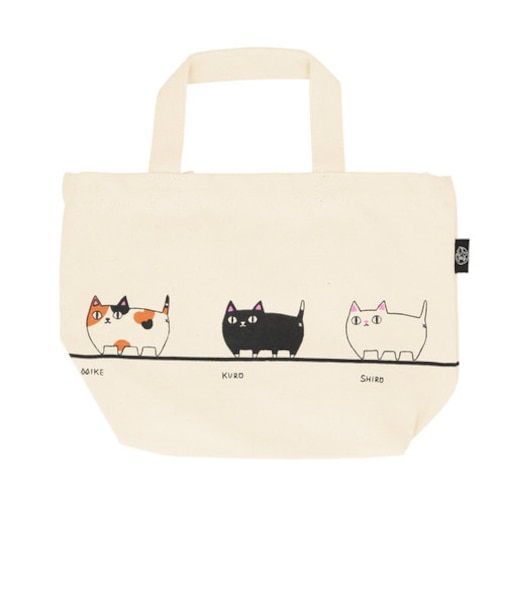 【当商品送料無料】ミニトートバッグ キャンバス 通販 猫 猫3兄弟 小さめ ミニ 小 かわいい 布 レディース ランチバッグ 猫三兄弟 ネコ ねこ