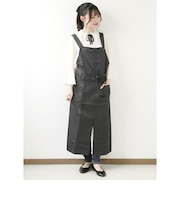 【当商品送料無料】エプロン おしゃれ 通販 エプロン ナチュラル レディース メンズ 男女兼用 撥水加工 ロング丈 ブラック ワンピース