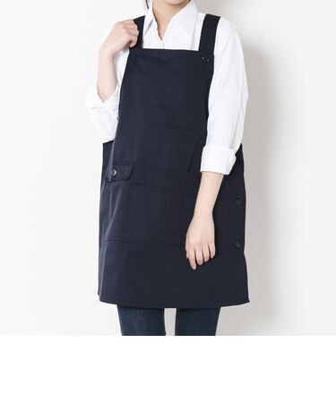 【当商品送料無料】エプロン おしゃれ 通販 エプロン ナチュラル レディース h型 ワンピース ゆったり ブラック ネイビー レッド カーキ
