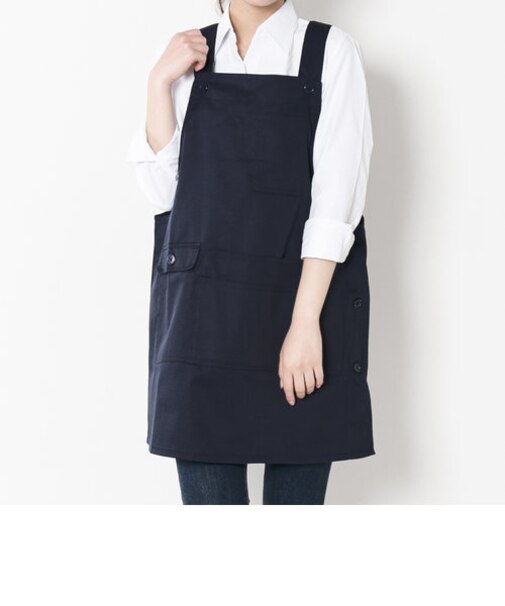 【当商品送料無料】エプロン おしゃれ 通販 エプロン ナチュラル レディース h型 ワンピース ゆったり ブラック ネイビー レッド カーキ