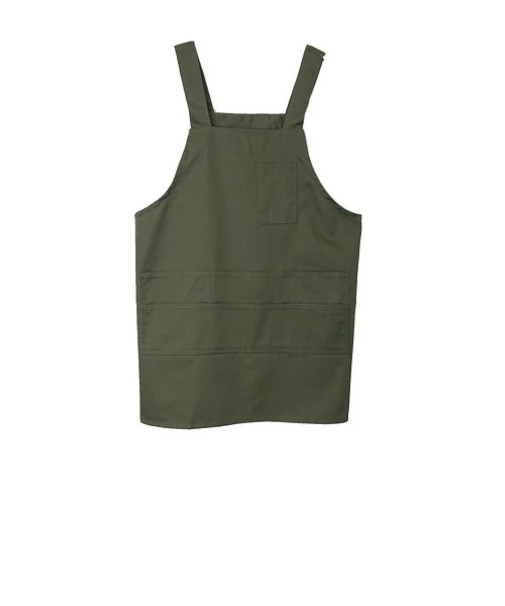 【当商品送料無料】エプロン おしゃれ ショート丈 通販 H型 後ろボタン レディース 保育士 介護士 無地 シンプル かぶり 前掛け