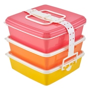 【当商品送料無料】弁当箱 3段 大 通販 重箱 お重 3段 三段 スクエア型 角型 ランチボックス ランチBOX ピクニックケース 行楽弁当