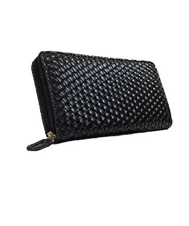 【当商品送料無料】長財布 財布 ラウンドファスナー ロングウォレット 小銭入れ 通販 メンズ 紳士 レディース ビジネス メッシュ 編みこみ 黒