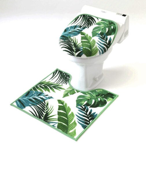 【当商品送料無料】トイレマット  トイレ2点セット 横綱クリエーション トイレカバー トイレフタカバー トイレマット モダン かわいい おしゃれ