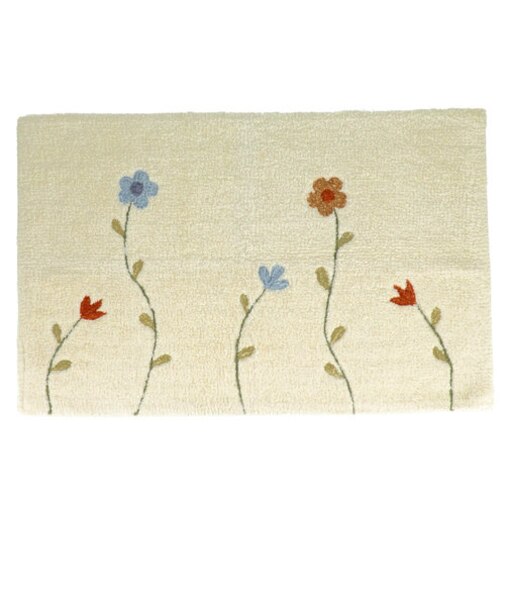 【当商品送料無料】バスマット コットン 通販 足拭きマット 綿100 洗える 70cm バス用品 バスルーム おしゃれ かわいい フラワー 花柄