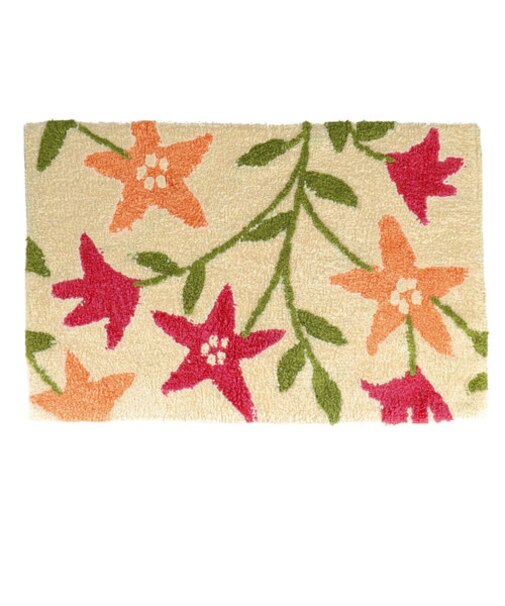 【当商品送料無料】バスマット コットン 通販 足拭きマット 綿100 洗える 70cm バス用品 バスルーム おしゃれ かわいい フラワー 花柄