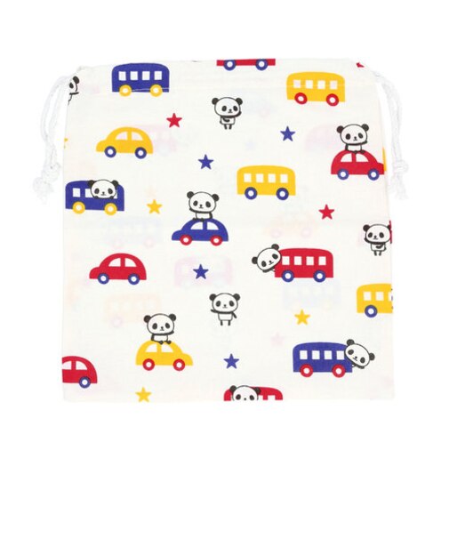 【当商品送料無料】巾着袋 体操着入れ 通販 大きめ 給食袋 巾着 ポーチ 体操着袋 パンダ ネームタグ ネーム 袋 きんちゃく 不織布バッグ