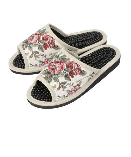 【当商品送料無料】健康サンダル レディース 通販 足ツボ サンダル 足つぼ ルームシューズ スリッパ ゴブラン織り おしゃれ かわいい フラワー