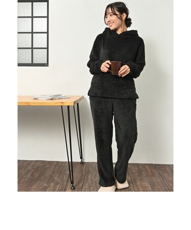 【当商品送料無料】レディース ルームウェア 上下セット 長袖 通販 ロングパンツ 長ズボン プルオーバー パーカー フーディ パジャマ 冬 秋冬