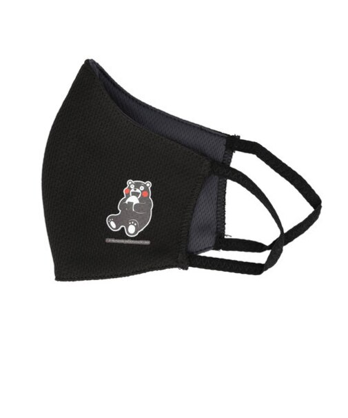 【当商品送料無料】くまモン マスク 通販 mask 布マスク おしゃれ かわいい サラサラ ポリエステル 速乾 立体マスク 洗える 黒 ブラック 白