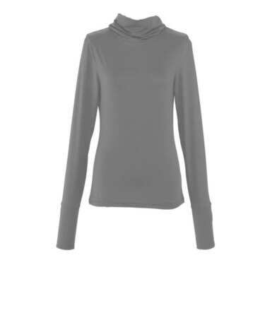 【当商品送料無料】タートルネック レディース 春夏 通販 カットソー ストレッチUVロングTシャツ 黒 グレー 長袖 tシャツ uvカット 薄手