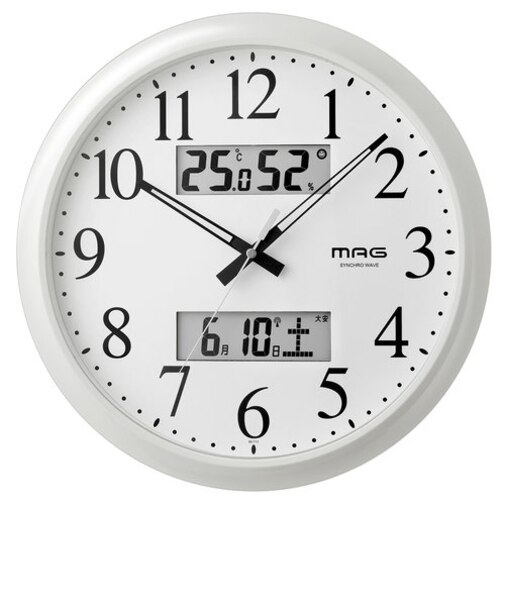 【当商品送料無料】掛け時計 電波時計 通販 おしゃれ 掛時計 かけ時計 ブランド mag 壁掛け かわいい 見やすい 大型 温度 湿度計