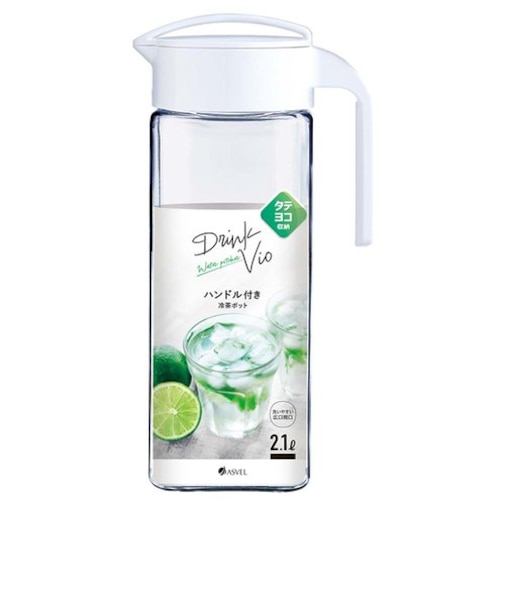 【当商品送料無料】アスベル ASVEL 冷水筒 ピッチャー 通販 麦茶ポット 耐熱 横置き 2リットル 2L 水差し プラスチック たてよこ置ける