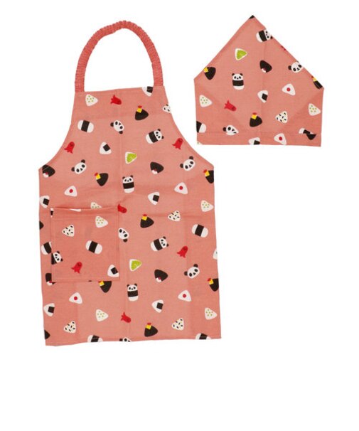【当商品送料無料】キッズ エプロン 三角巾つき 通販 キッズエプロン 三角巾セット ゴム パンダ ネームタグ おしゃれ 子供 子ども かわいい