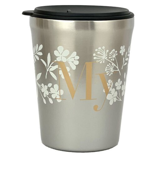【当商品送料無料】タンブラー 蓋付き 通販 保温 保冷 イニシャル 名入れ 箱入り 個箱 プレゼント スライド 結露しない 花柄 草花 かわいい