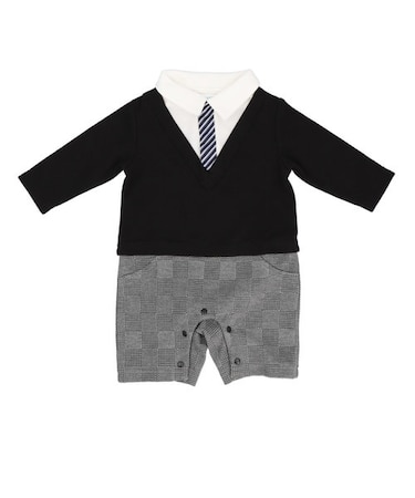 【当商品送料無料】アエナック ロンパース aenak 通販 フォーマル 男の子 ベビー服 Vネックロンパース 冬 秋冬 かわいい ネクタイ 70cm
