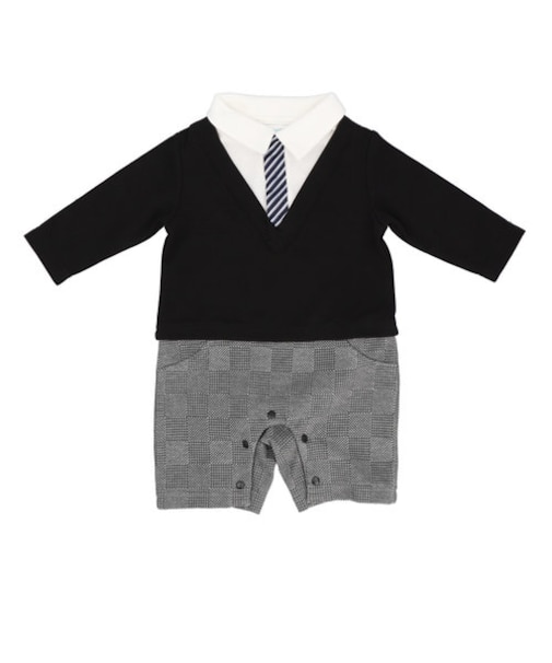 【当商品送料無料】アエナック ロンパース aenak 通販 フォーマル 男の子 ベビー服 Vネックロンパース 冬 秋冬 かわいい ネクタイ 70cm