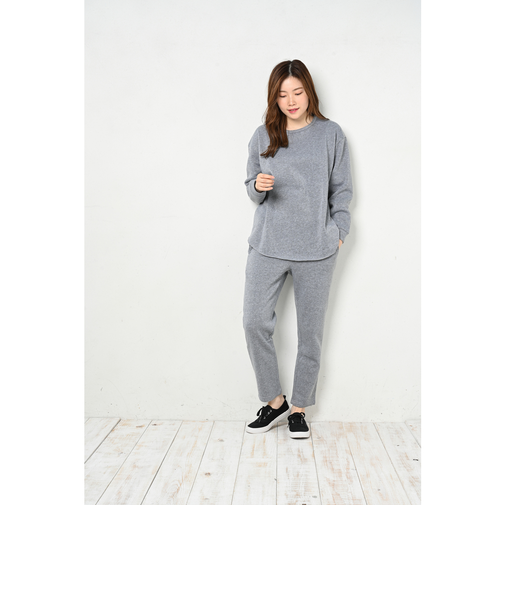 【当商品送料無料】ルームウェア レディース 長袖 薄手 通販 セットアップ パンツ 裏起毛 上下セット パジャマ 部屋着 スウェット 上下 トップス