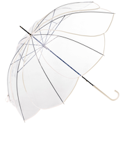 【当商品送料無料】because ビコーズ ビニール傘 オシャレ 通販 雨傘 長傘 お花型 花びら クリアアンブレラ クリア 透明 58cm