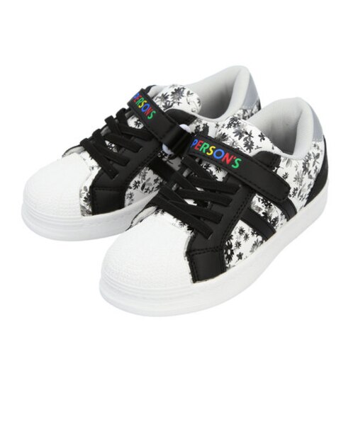 【当商品送料無料】パーソンズ PERSONS キッズ スニーカー 通販 ローカット 軽量 マジックテープ ゴム紐 リフレクター フラワー 反射材