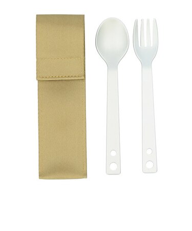 【当商品送料無料】カトラリーセット 通販 アルミ スプーン フォーク 軽量 シンプル ランチ エコ 収納袋付き プレゼント 収納 グレー ベージュ