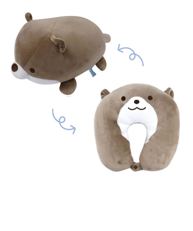 【当商品送料無料】クッション ネックピロー 通販 ウミリウム クルント ぬいぐるみ かわいい おしゃれ 首枕 飛行機 車 旅行 キャンプ