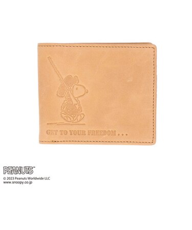 【当商品送料無料】スヌーピー 財布 本革 二つ折り財布 通販 SNOOPY サイフ さいふ PEANUTS ピーナッツ FREEDOM 2つ折り ボックス型小銭入れ