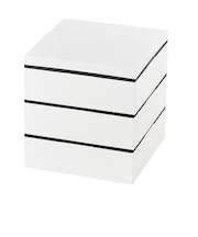 【当商品送料無料】重箱 仕切り付き 3段 通販 三段 オードブル重 お重箱 15cm 5寸 スクエア ホワイト 白 お弁当箱 食洗機対応