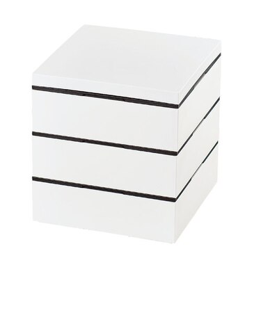 【当商品送料無料】重箱 仕切り付き 3段 通販 三段 オードブル重 お重箱 15cm 5寸 スクエア ホワイト 白 お弁当箱 食洗機対応