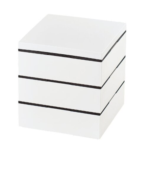 【当商品送料無料】重箱 仕切り付き 3段 通販 三段 オードブル重 お重箱 15cm 5寸 スクエア ホワイト 白 お弁当箱 食洗機対応