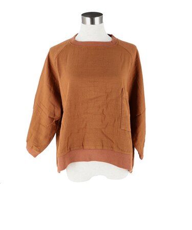 【当商品送料無料】dgy ディージーワイ ブラウス ワイド 通販 ノーカラー ポケット 大きい 裾リブ ワイドスリーブ 襟リブ 袖リブ