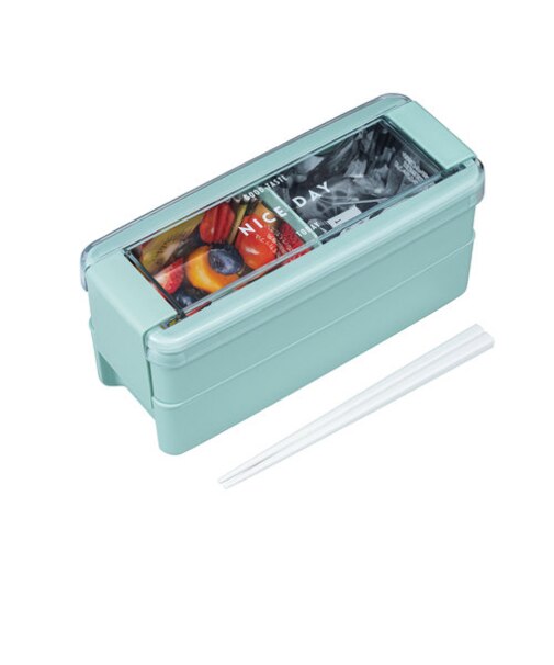 【当商品送料無料】お弁当箱 2段 女性用 通販 ランチボックス 二段弁当箱 弁当箱 お箸付き おべんとうばこ パッキン一体型 食洗機対応 透明ふた