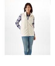 【当商品送料無料】あったか ベスト レディース 通販 ボアベスト 前開き 秋冬 裏起毛 背中 温め 部屋着 襟付き 襟 付き あったかグッズ