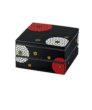 【当商品送料無料】重箱 二段 通販 お重箱 2段 お重 オードブル重 おせち 19.5cm スクエア 正方形 仕切り小箱 4個 中蓋付き シールふた