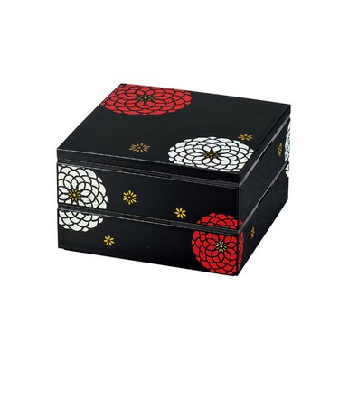 【当商品送料無料】重箱 二段 通販 お重箱 2段 お重 オードブル重 おせち 19.5cm スクエア 正方形 仕切り小箱 4個 中蓋付き シールふた