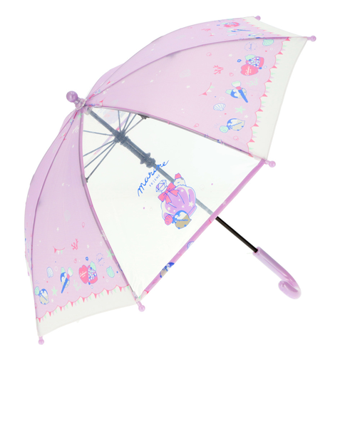 【当商品送料無料】傘 子供 サイズ 通販 おしゃれ 40cm 手開き キッズ 園児 グラスファイバー骨 丈夫 透明窓 ピンク 水色 女の子 かわいい